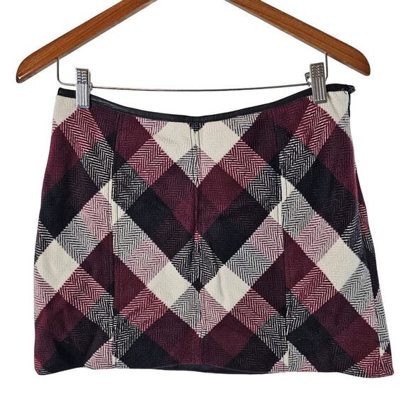 Free People Mini Skirt Womens Small Red Twiggy Herringbone Y2K Clueless Preppy - Picture 1 of 9
